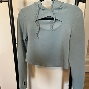 BuffBunny Slate Blue Cutout Hoodie